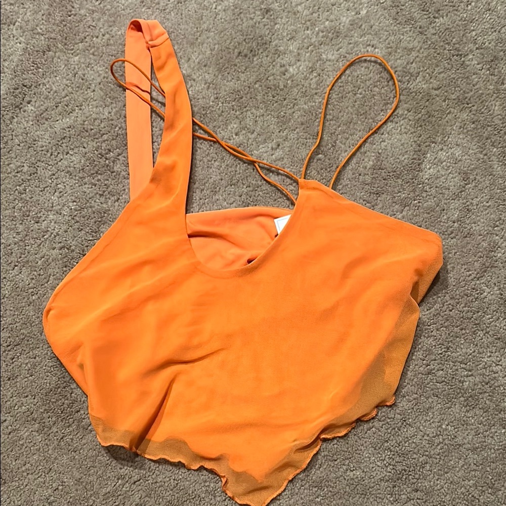 SHEIN Orange Asymmetrical Cut Out Camisole
